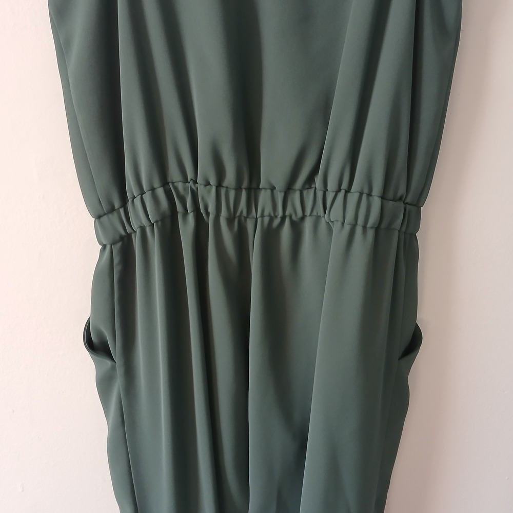 Parker Women's Size 0 Asymmetrical Jumpsuit Ruffle Sleeve Ankle Length Green - Picture 14 of 16